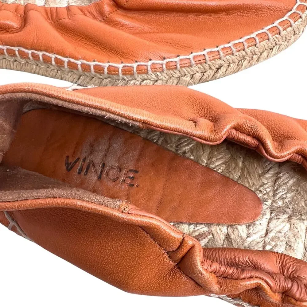 Vince. the Rae Lambskin Leather Espadrille Elasticized Topline in Tan W's Sz. 10